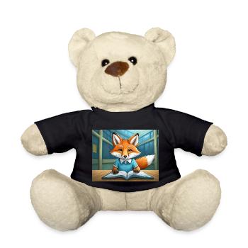 cute little fiend fox everyday life – is reading - Teddy Bear - black - Front