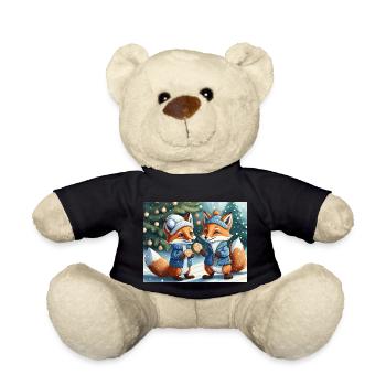 cute little fiend fox everyday life – cookies - Teddy Bear - black - Front