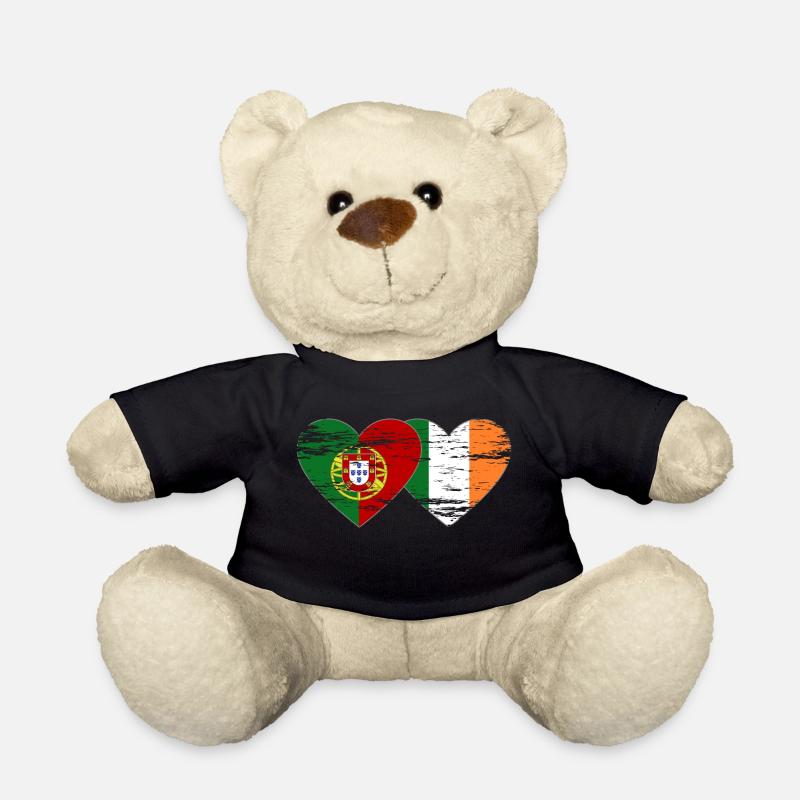 Portugal Irland Flagge used - Teddy - Schwarz