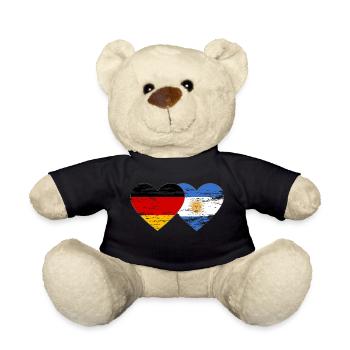 Germany Argentina Flag Heart Used - Teddy Bear - black - Front