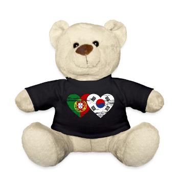 Portugal Corée du Sud Drapeau Coeur Utilisé - Nounours - noir - Devant
