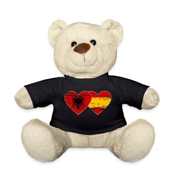 Albanie Espagne Drapeau Coeur Utilisé - Nounours - noir - Devant