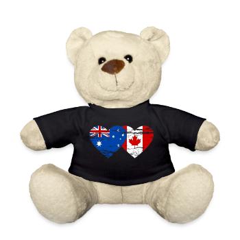 Australien Kanada Flagge Herz used - Teddy - Schwarz - Vorne