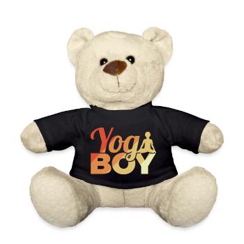 Funny Yoga Boy - Teddy Bear - black - Front