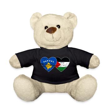 Kosovo Palestine Drapeau utilisé - Nounours - noir - Devant