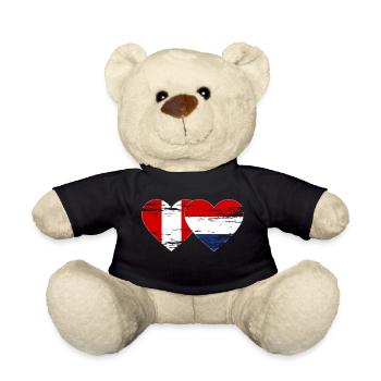 Pérou Hollande drapeau coeur utilisé - Nounours - noir - Devant