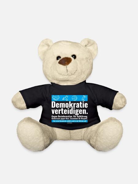 Mimikama Demokratie verteidigen - Teddy - Schwarz