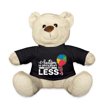 Autism is different not less Autist puzzle piece - Teddy Bear - black - Front