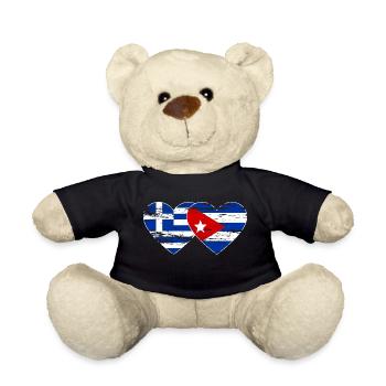 Grèce Cuba drapeau coeur utilisé - Nounours - noir - Devant