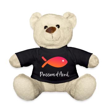 FISH. APRIL FOOL. HOLIDAY. SUMMER. HUMOR - Teddy Bear - black - Front