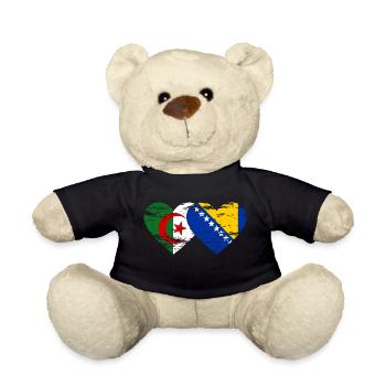 Algérie Bosnie drapeau coeur utilisé - Nounours - noir - Devant