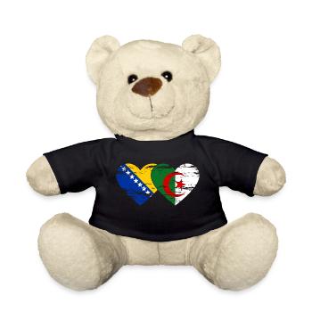 Bosnie Algérie drapeau coeur utilisé - Nounours - noir - Devant