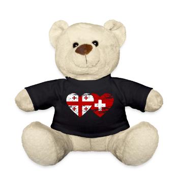 Géorgie Suisse Drapeau Coeur Utilisé - Nounours - noir - Devant