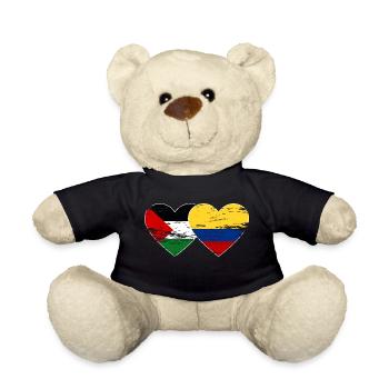 Coeur de drapeau de la Palestine Colombie utilisé - Nounours - noir - Devant