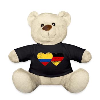 Colombie Allemagne Drapeau Coeur Utilisé - Nounours - noir - Devant