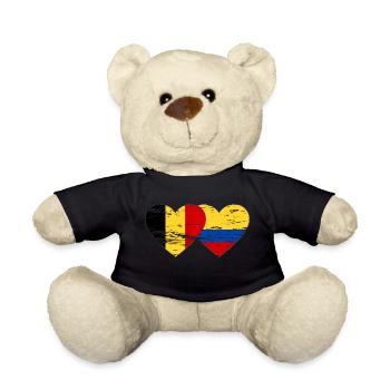 Belgique Colombie drapeau coeur utilisé - Nounours - noir - Devant