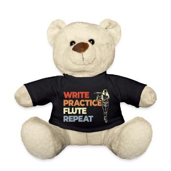 Write Practice Flute Repeat - Teddy Bear - black - Front