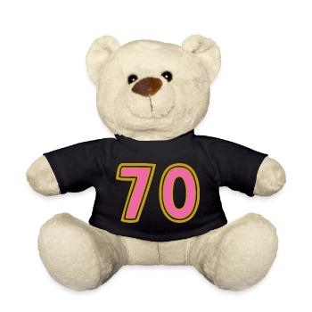 70. 70 ANS. 70e ANNIVERSAIRE. ANNIVERSAIRE 70 ANS. - Nounours - noir - Devant