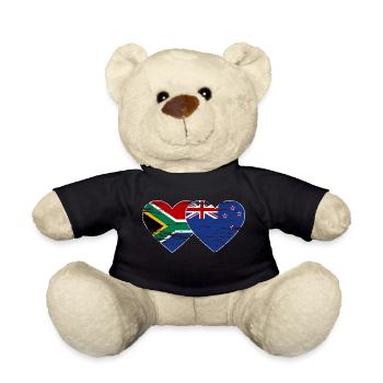 Afrique du Sud Nouvelle-Zélande drapeau coeur utilisé - Nounours - noir - Devant