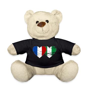 France Nigeria Drapeau Coeur Utilisé - Nounours - noir - Devant