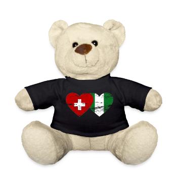 Drapeau suisse Nigeria coeur utilisé - Nounours - noir - Devant