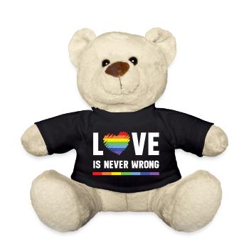 LGBT Pride Month - Love is Never Wrong - Teddy Bear - black - Front