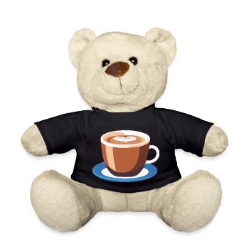 Kaffee Frenchpress Cappuccino Latte Art - Teddy - Schwarz - Vorne