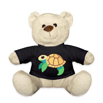 Water turtle green baby - Teddy Bear - black - Front