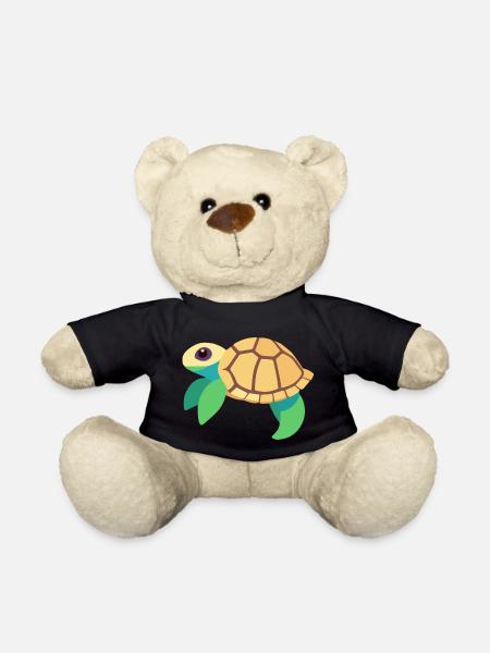 Water turtle green baby - Teddy Bear - black