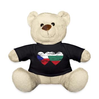 République tchèque bulgare drapeau coeur utilisé - Nounours - noir - Devant
