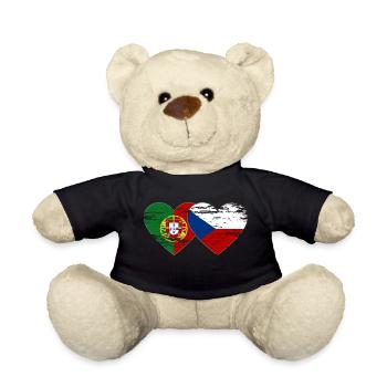 Portugal Drapeau de la République tchèque coeur utilisé - Nounours - noir - Devant