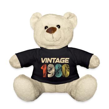 Vintage 1980er Retro - Bestseller - Teddy - Schwarz - Vorne