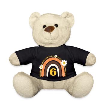 6e anniversaire rainbow jaune - Nounours - noir - Devant