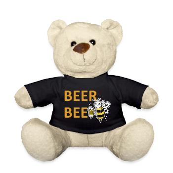 beerbee bier biene partyspruc biertrinker geschenk - Teddy - Schwarz - Vorne
