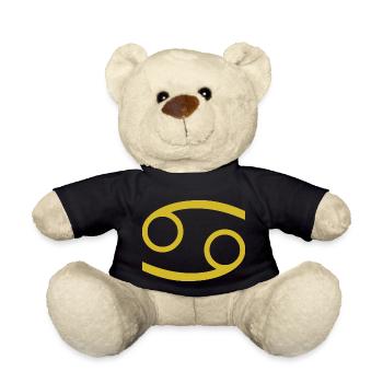 Sternzeichen Krebs, exklusives T-Shirt Design - Teddy - Schwarz - Vorne