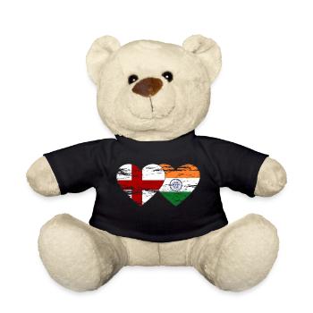 England India flag used - Teddy Bear - black - Front