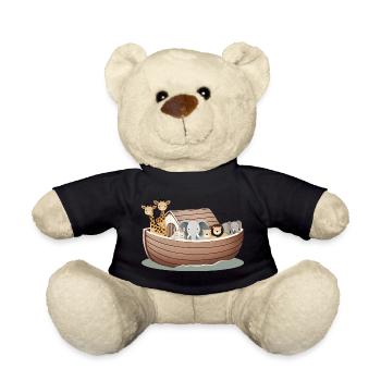 Niedliche Tierillustration – Arche Noah mit Tieren - Teddy - Schwarz - Vorne