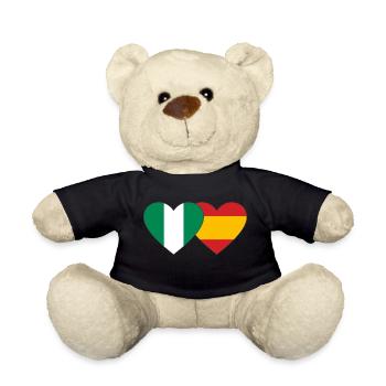 Nigeria Espagne Drapeau Coeur - Nounours - noir - Devant