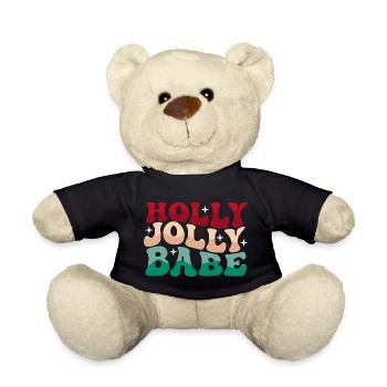 Holly Jolly Babe | Ambiance de Noël rétro - Nounours - noir - Devant