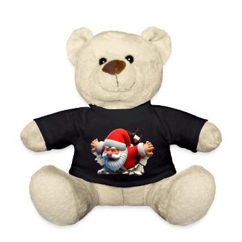 Santa in the hole from the front 2 - Teddy Bear - black - Front