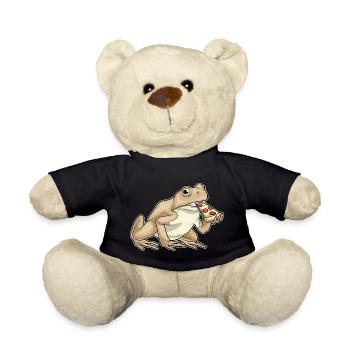 Frog Pizza - Teddy Bear - black - Front