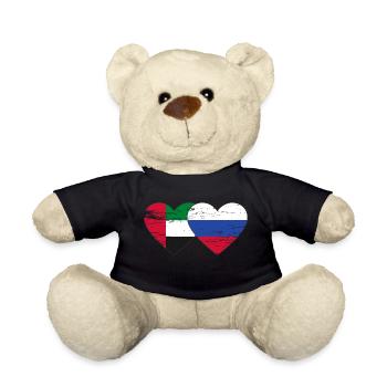 United Arab Emirates Russia Heart - Teddy Bear - black - Front