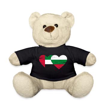 Émirats arabes unis Bulgarie Drapeau Coeur - Nounours - noir - Devant