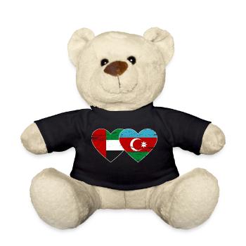 United Arab Emirates Azerbaycan Flag - Teddy Bear - black - Front