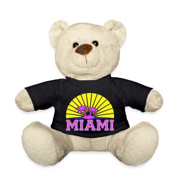 Miami États-Unis Palm Trees Beach Sun America Floride Logo - Nounours - noir - Devant