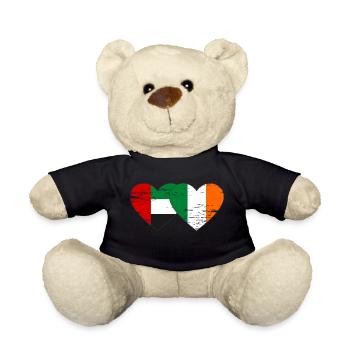 United Arab Emirates Ireland Flag Heart - Teddy Bear - black - Front