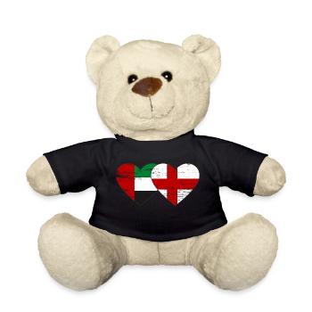Émirats arabes unis Angleterre Drapeau Coeur - Nounours - noir - Devant