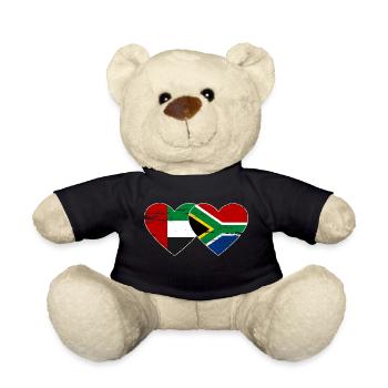 Émirats arabes unis Afrique du Sud Drapeau Coeur - Nounours - noir - Devant