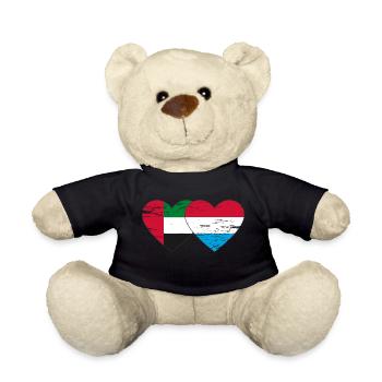 Émirats arabes unis Luxembourg Drapeau Coeur - Nounours - noir - Devant