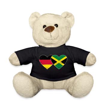 Allemagne Jamaïque Drapeau Coeur utilisé - Nounours - noir - Devant